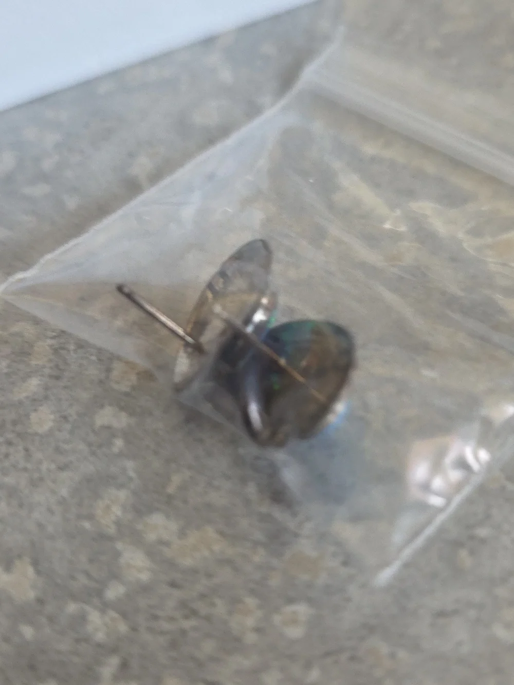 Blue Opal Accent Earrings - Unbranded